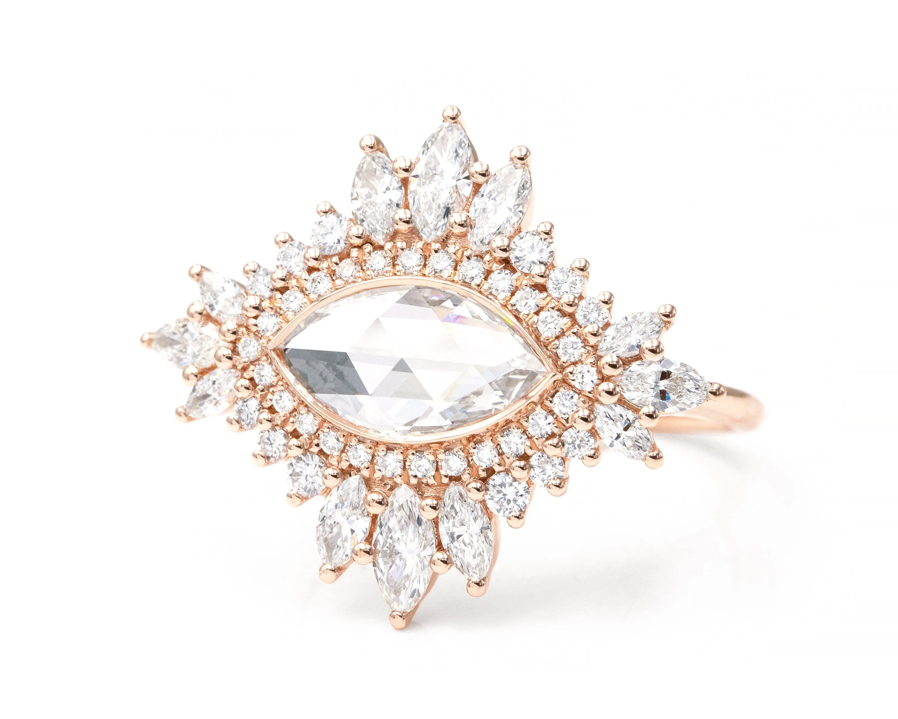 0.98-Carat Marquise Diamond Cluster Ring (Ready to Ship)