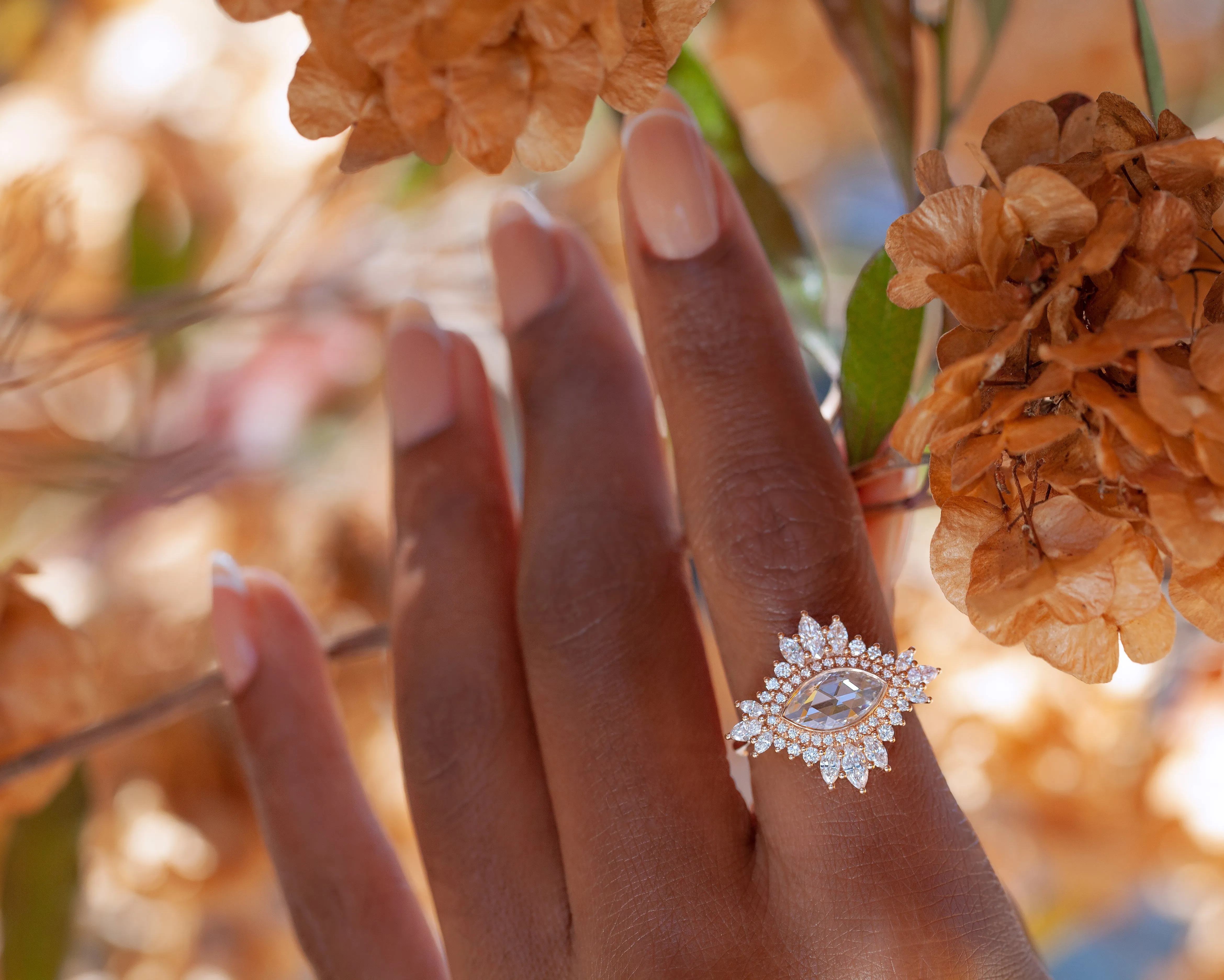 0.98-Carat Marquise Diamond Cluster Ring (Ready to Ship)