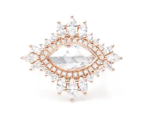 0.98-Carat Marquise Diamond Cluster Ring (Ready to Ship)