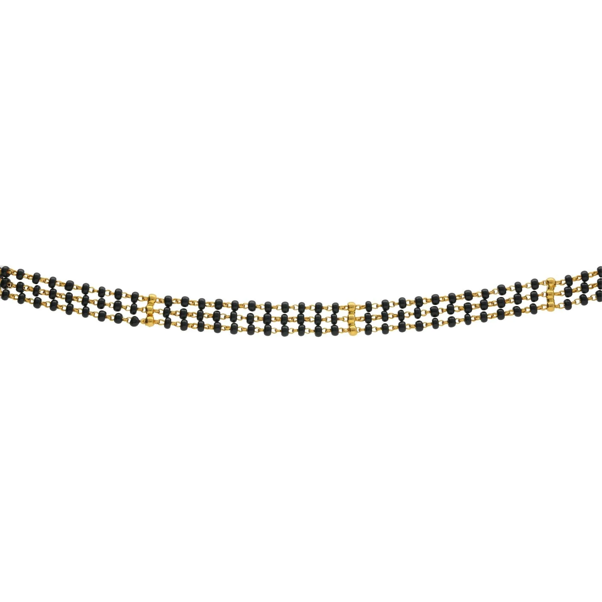 22K Gold Mangalsutra Black Beads Chain, Length 32inches