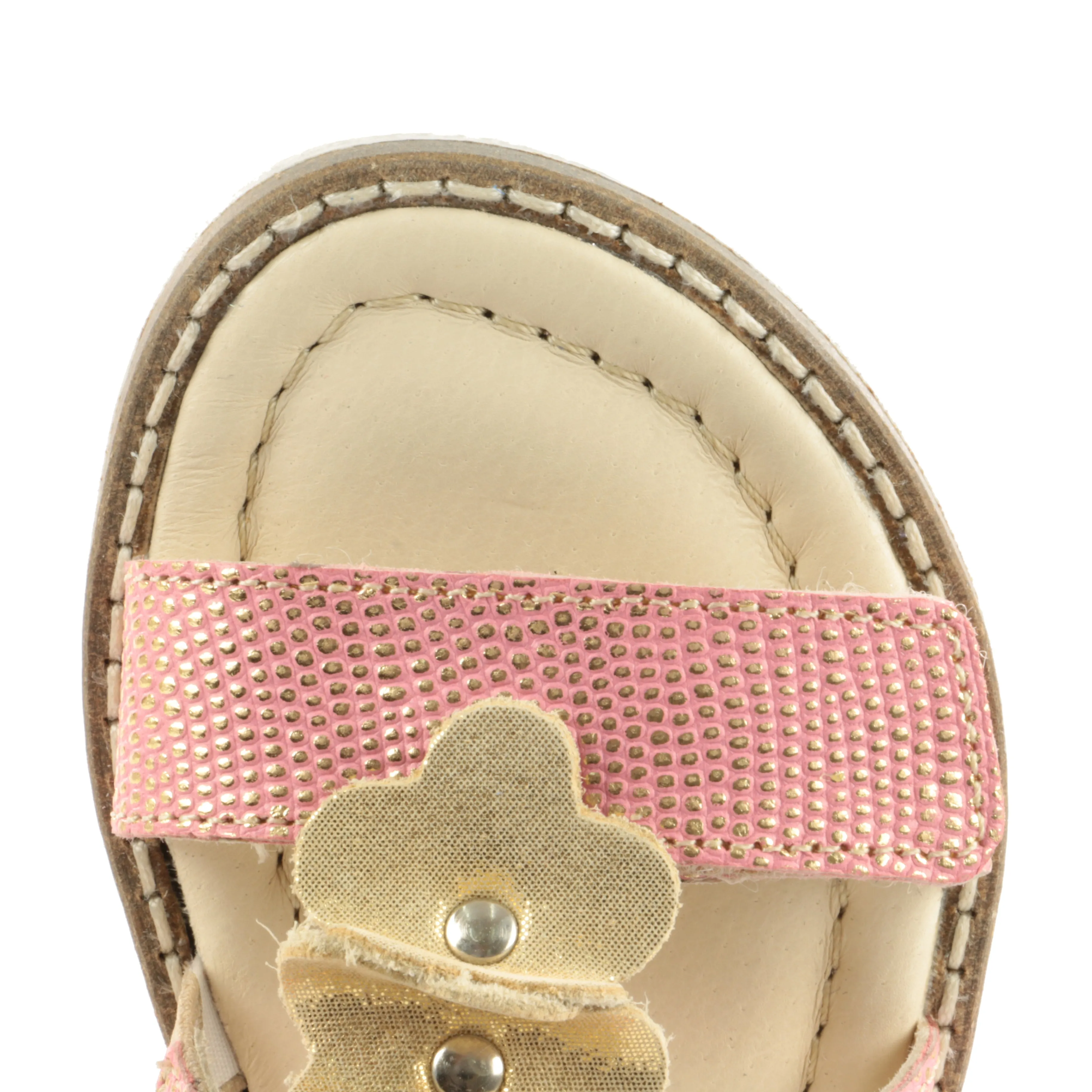 (2577-5) Emel velcro sandals coral gold