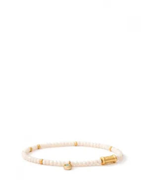 3mm Stretch Bracelet - Gold/Cream