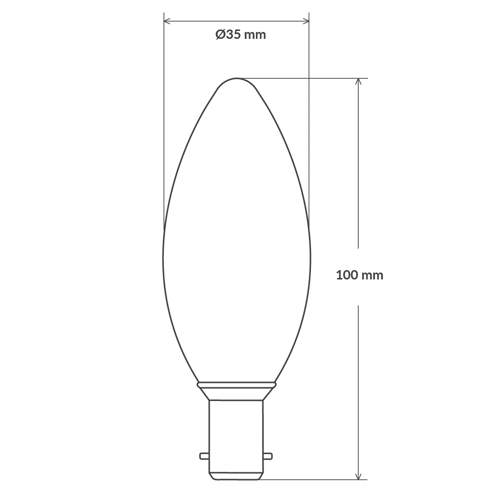 4W Candle LED Bulb B15 Clear in Natural White