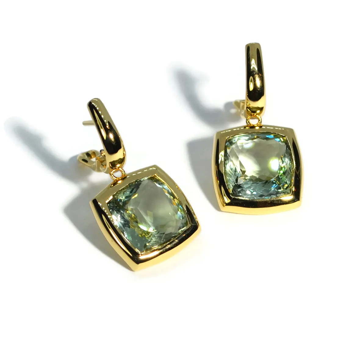 A & Furst - Essential - Drop Earrings with Prasiolite, 18k Yellow Gold