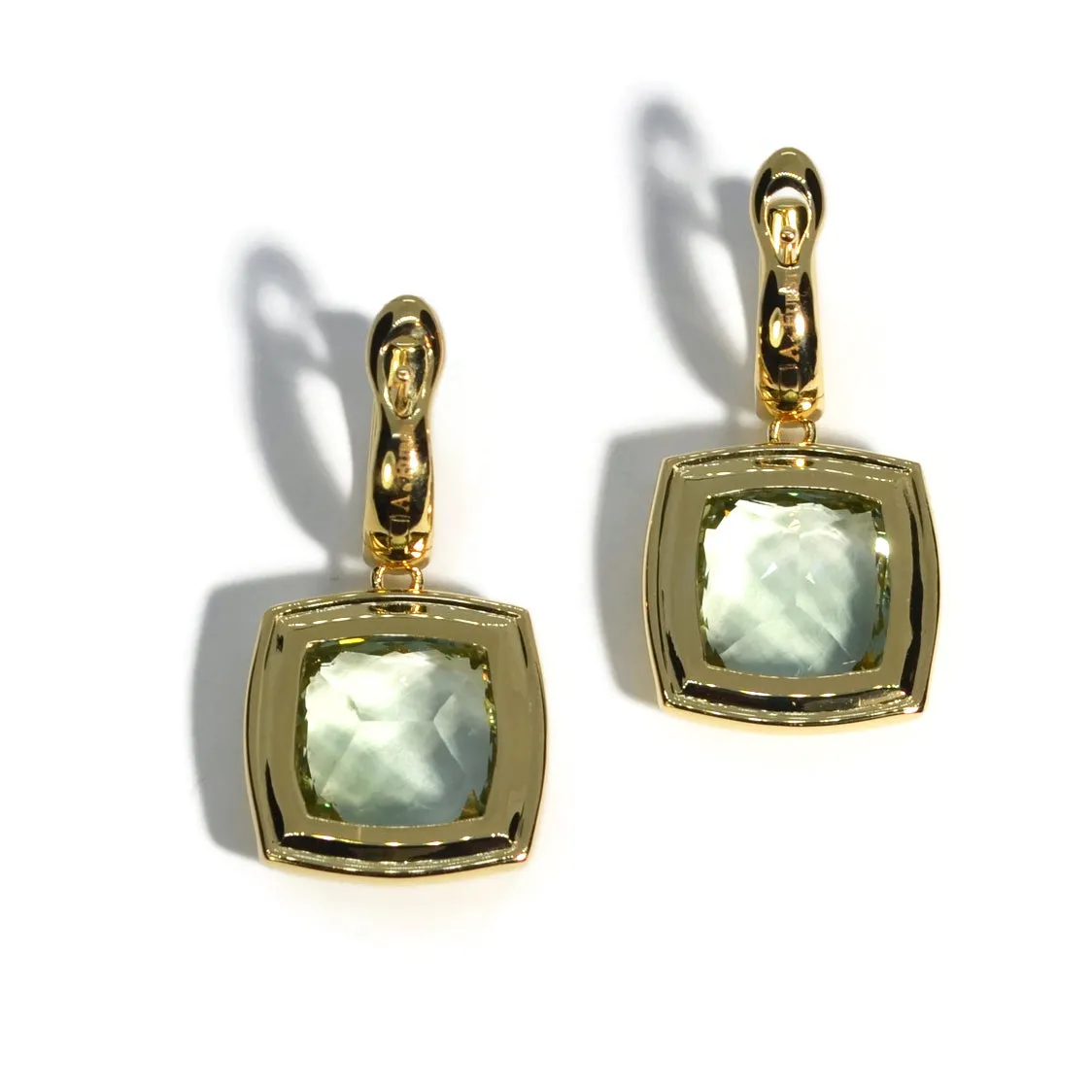 A & Furst - Essential - Drop Earrings with Prasiolite, 18k Yellow Gold