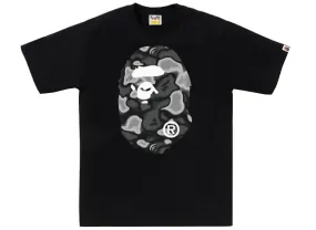 A Bathing Ape Liquid Camo Big Head Ape Tee in Black xld