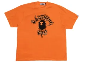 A Bathing Ape Mad College Garment Dyed Relaxed Fit Tee in Orange xld