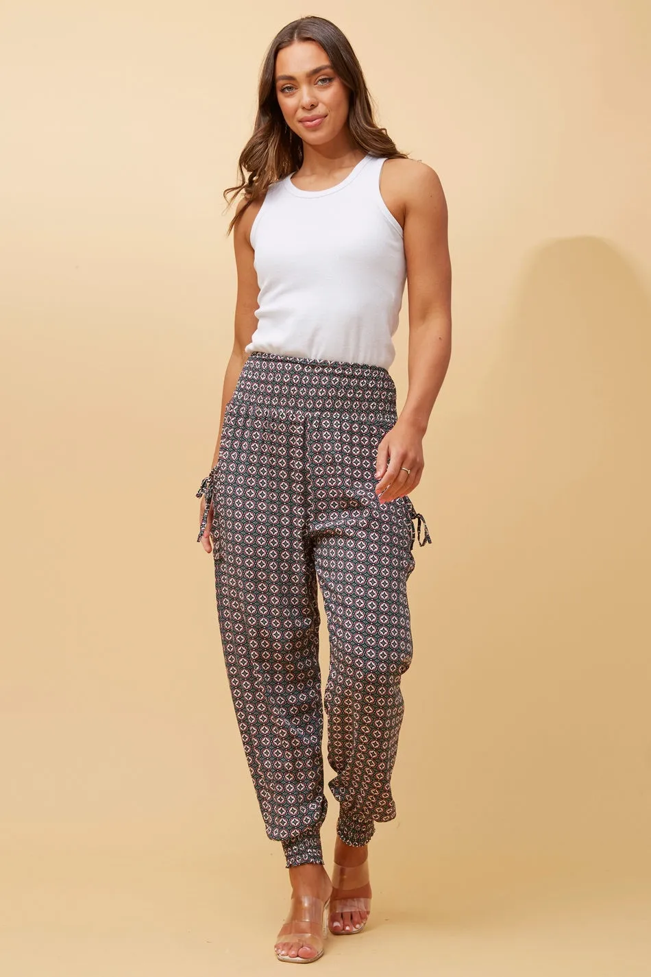 ABSTRACT PRINT BOHO HAREM PANTS