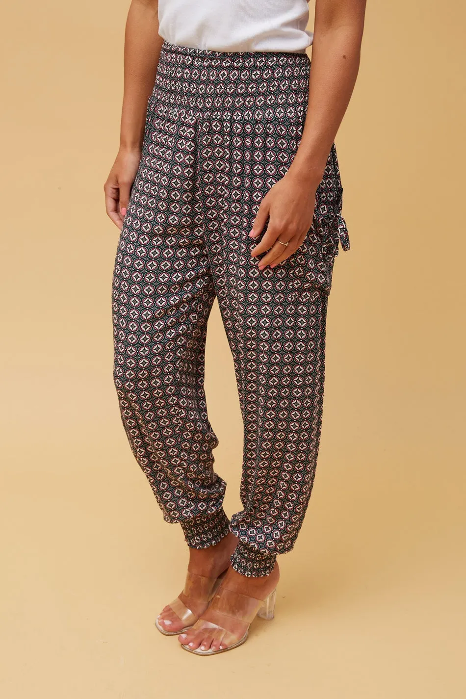 ABSTRACT PRINT BOHO HAREM PANTS