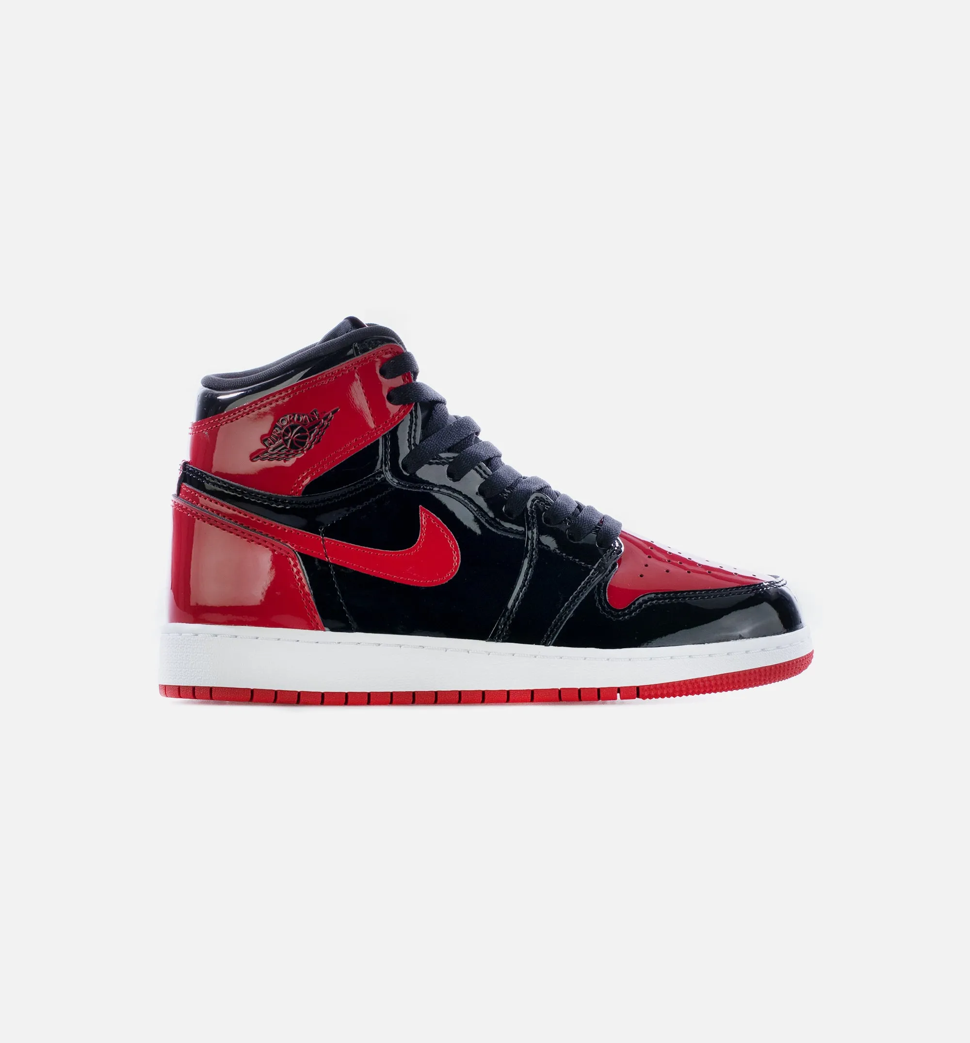 Air Jordan 1 High OG Patent Bred Grade School Lifestyle Shoe - Black/White/Varsity Red Limit One Per Customer