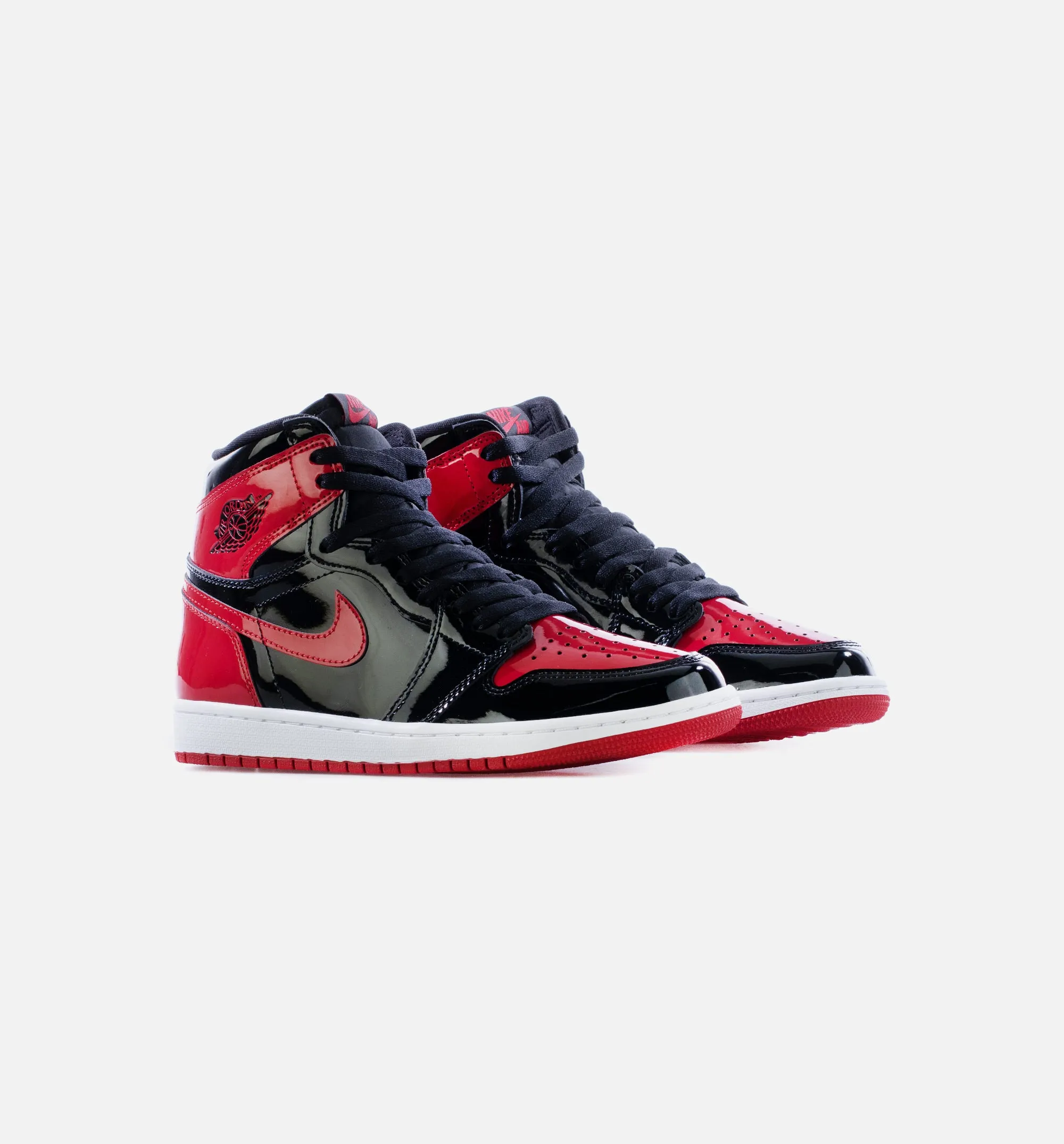 Air Jordan 1 High OG Patent Bred Mens Lifestyle Shoes - Black/White/Varsity Red Limit One Per Customer