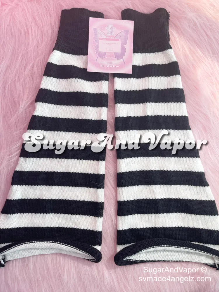 Alt Stripes Knitted Flared Leg Warmers