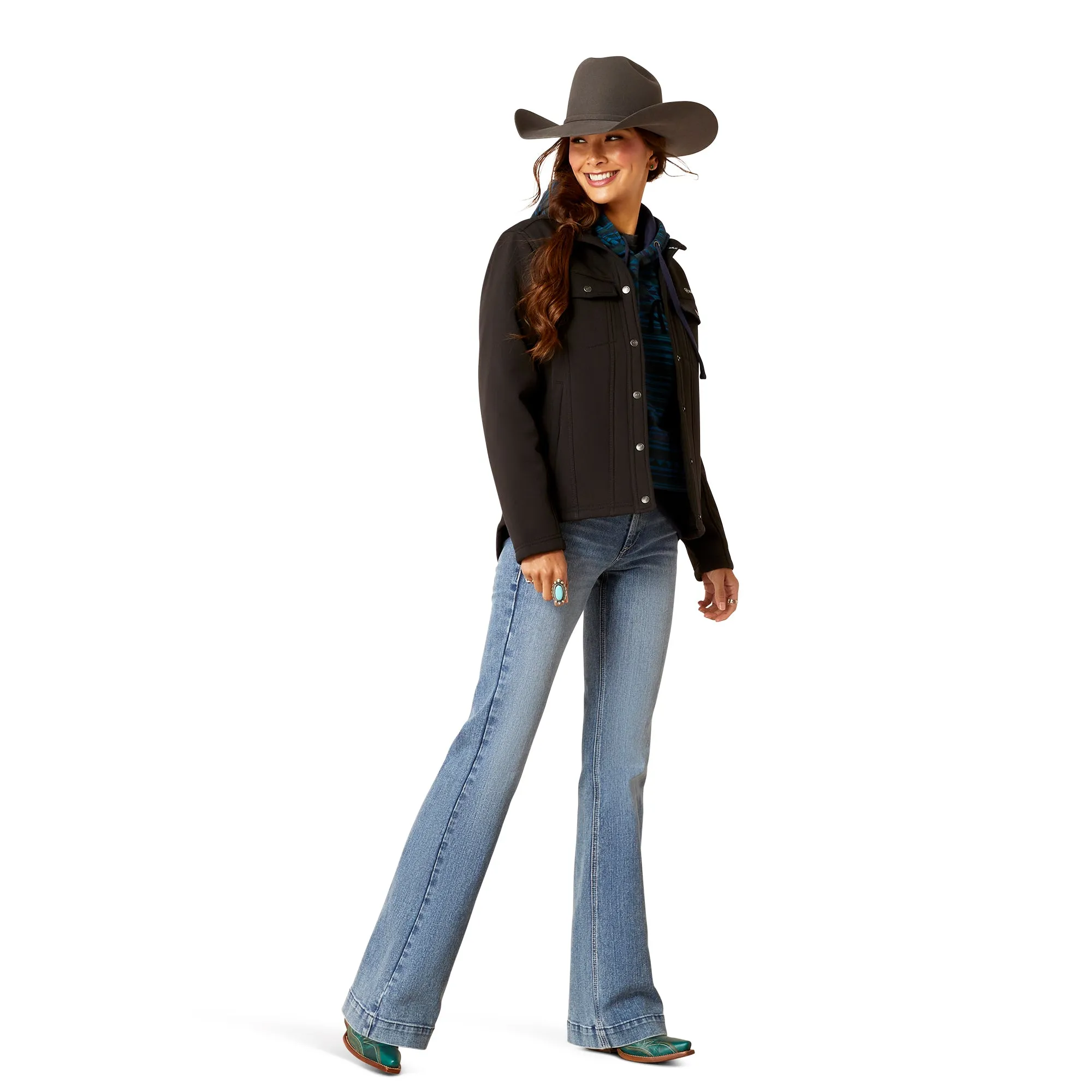 Ariat Ladies Berber Back Softshell Black Jacket 10046445