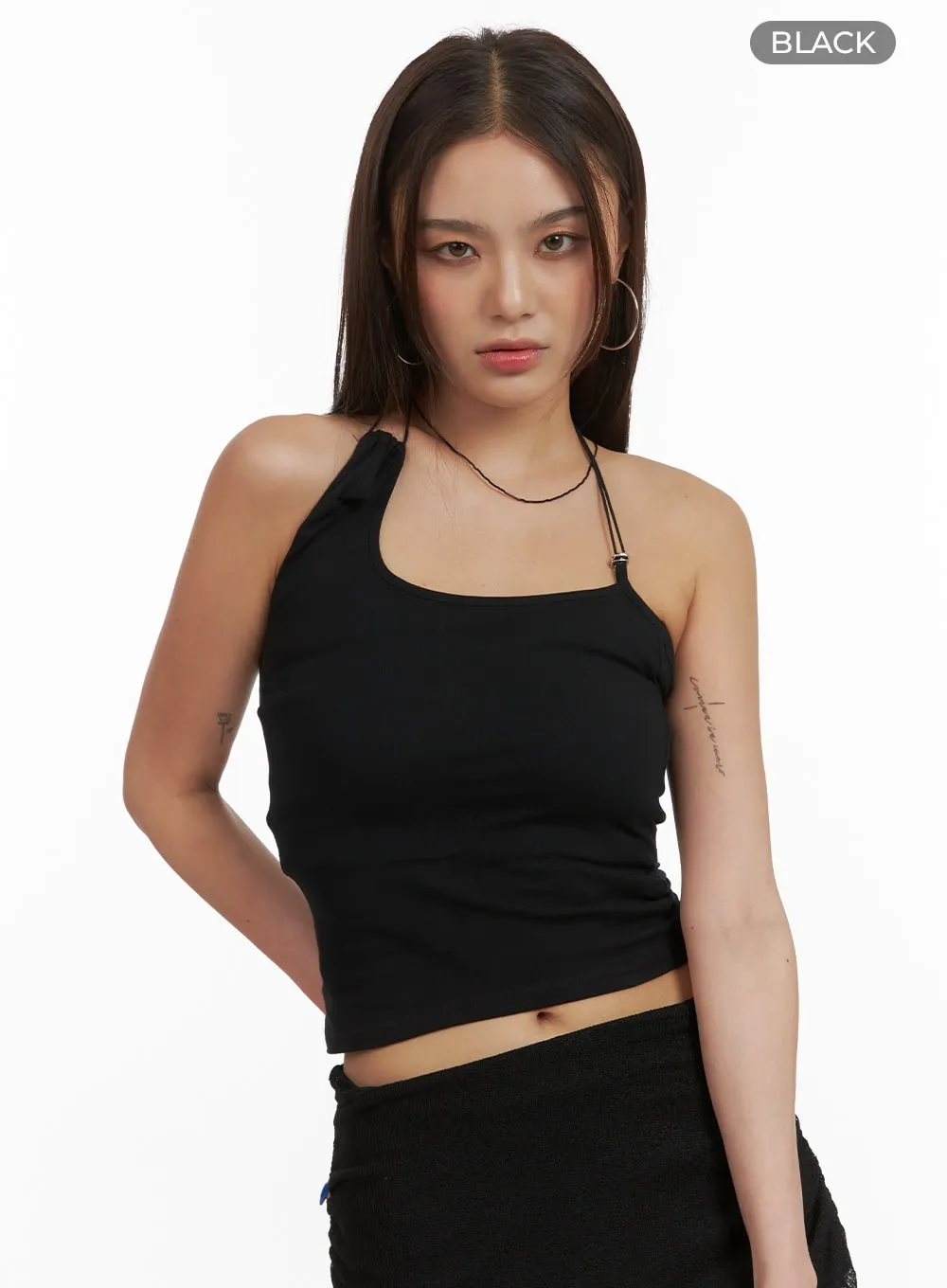 Asymmetrical Halter Crop Cami Top CY424