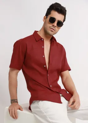 Batiste Red Linen Shirt