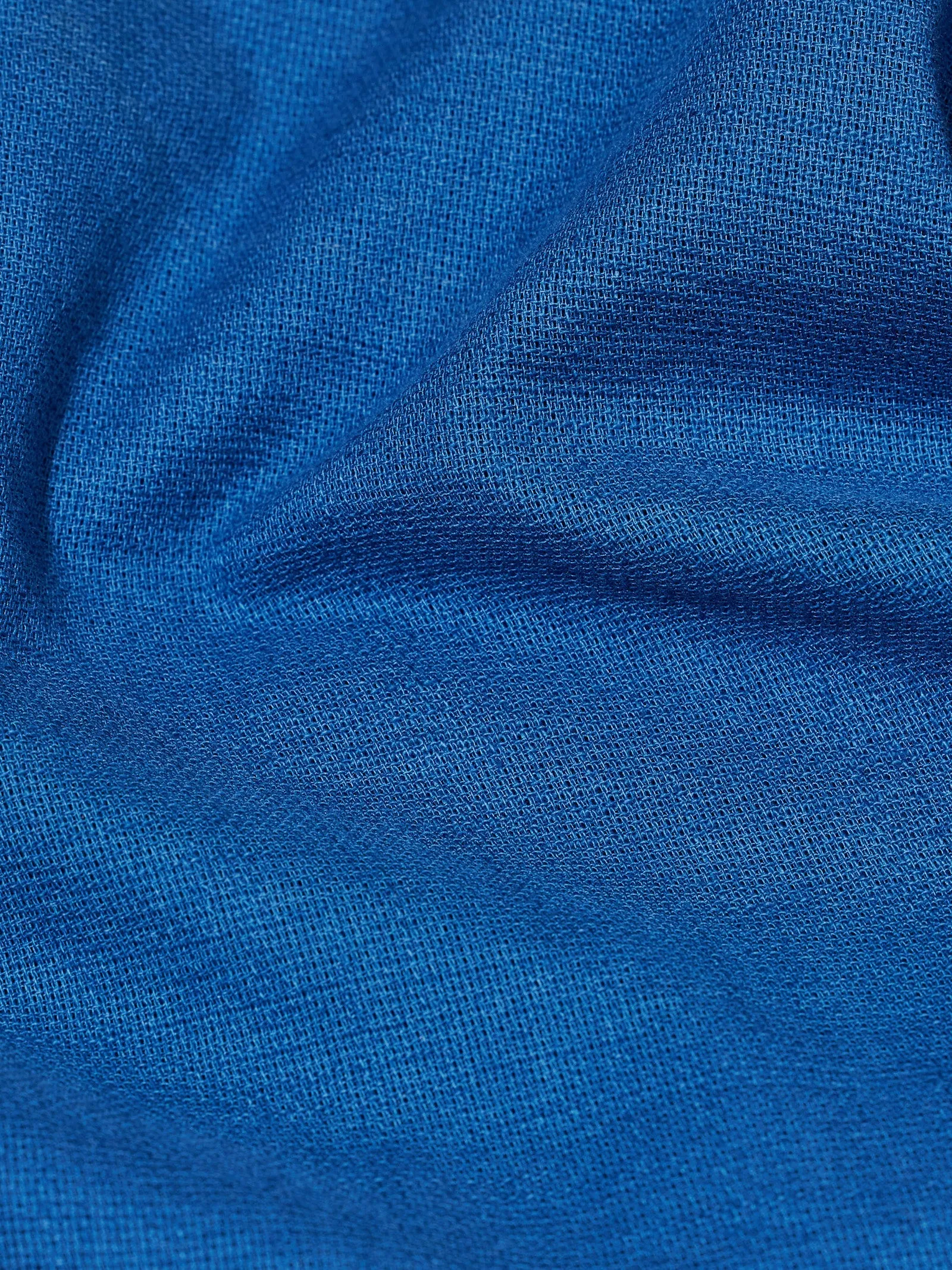 Blue Textured Short Sleeve Kurta