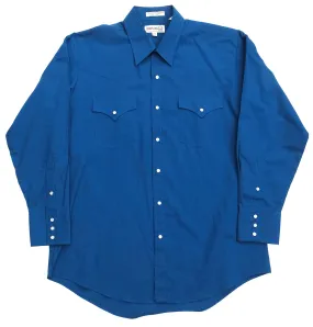 Blue Western Shirt -  Large, 16.5 - Pearl Snaps - Flap Pockets - Sheplers