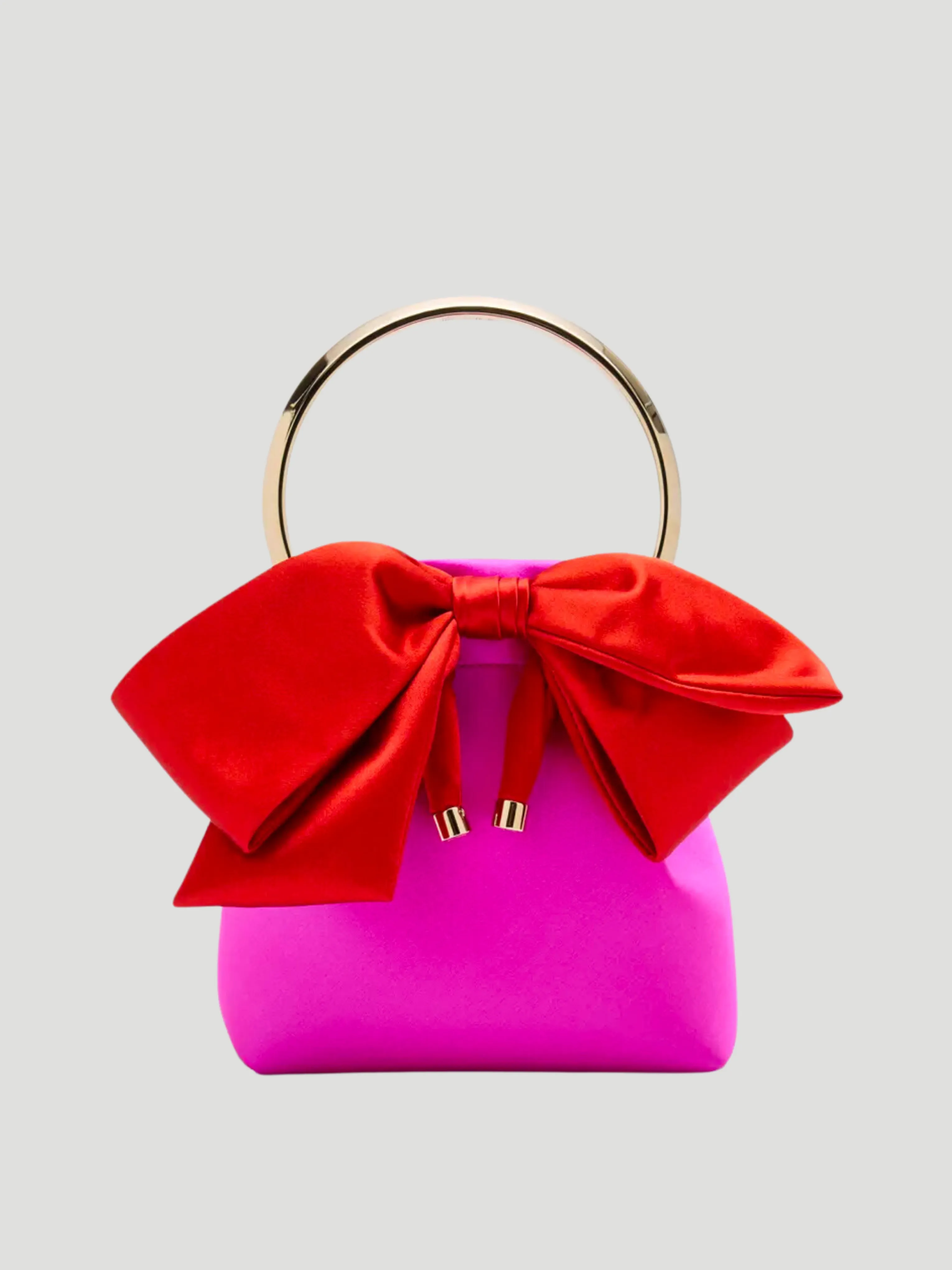 Bon Bon Bow Bucket Satin Top-Handle Bag