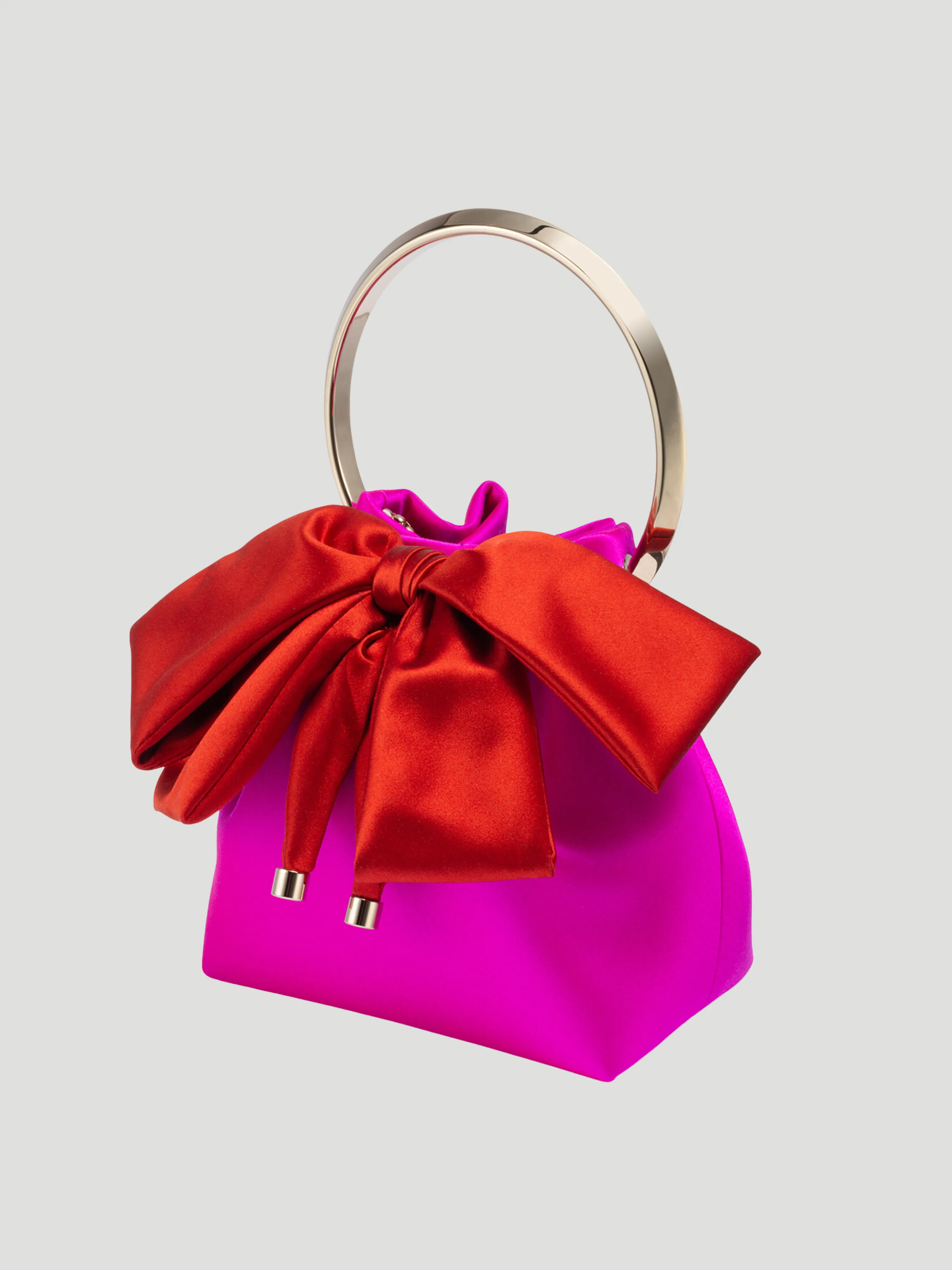 Bon Bon Bow Bucket Satin Top-Handle Bag