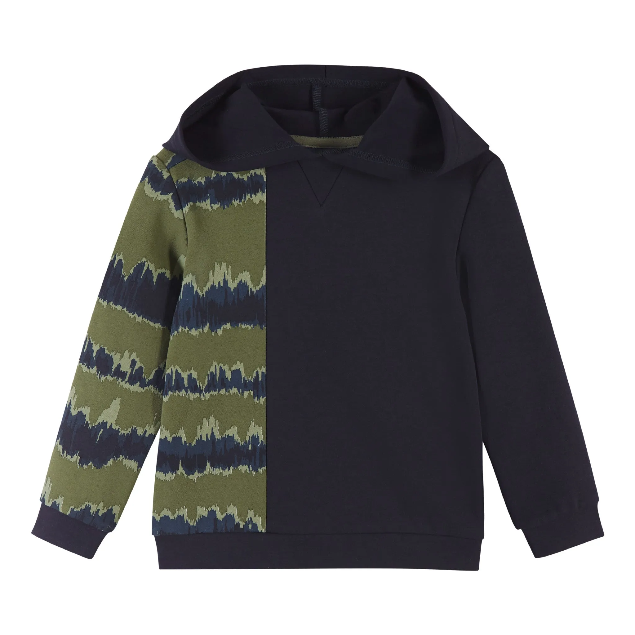 Boys Navy & Green Tie Dye Contrast Sweatshirt Set