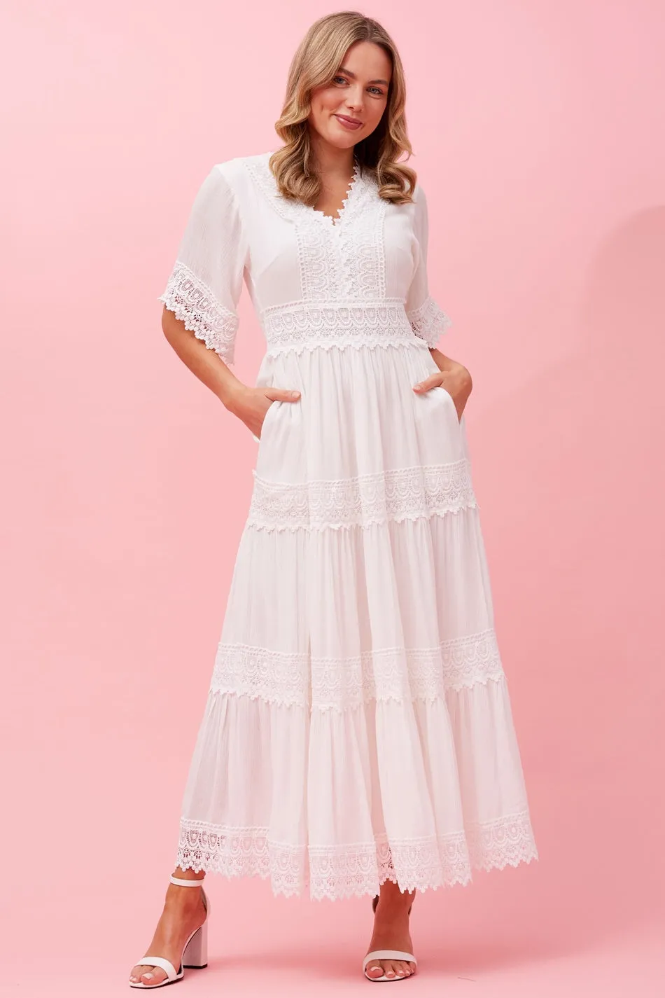 BYRON LACE TRIM MAXI DRESS