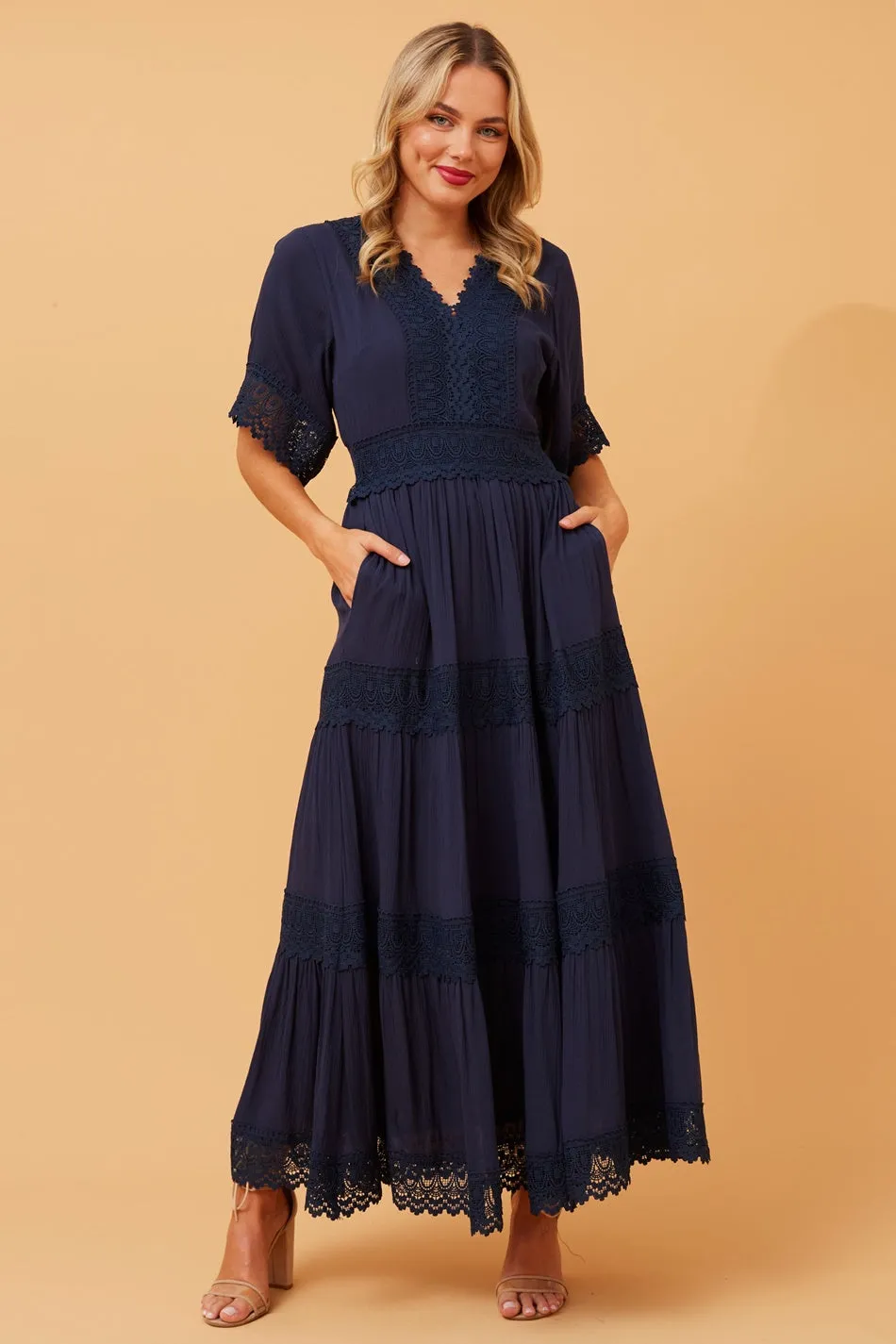 BYRON LACE TRIM MAXI DRESS