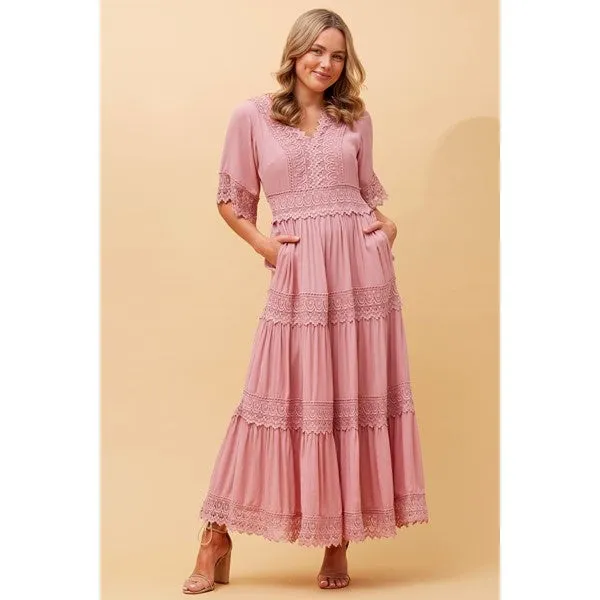 BYRON LACE TRIM MAXI DRESS