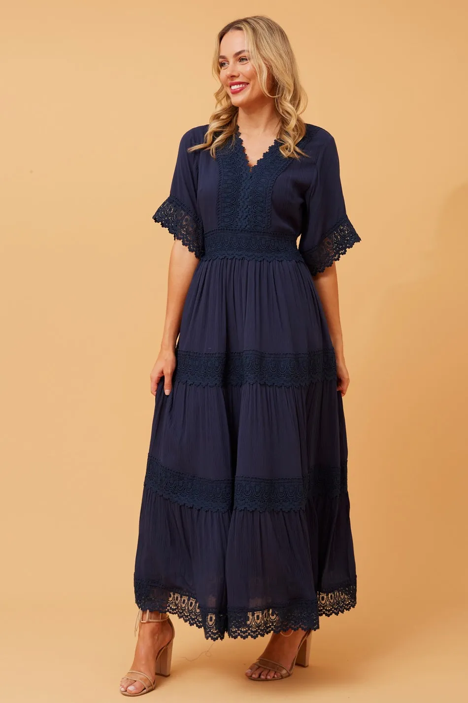 BYRON LACE TRIM MAXI DRESS