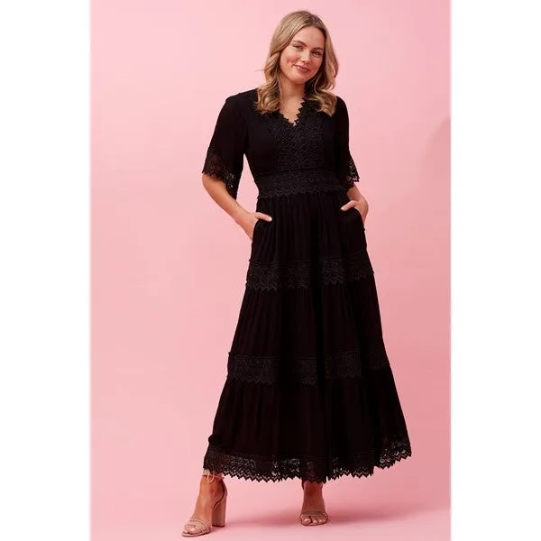 BYRON LACE TRIM MAXI DRESS