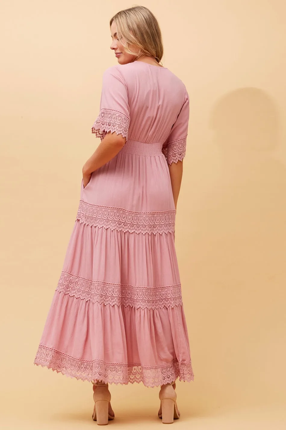 BYRON LACE TRIM MAXI DRESS