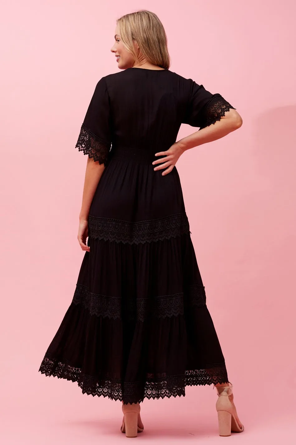 BYRON LACE TRIM MAXI DRESS