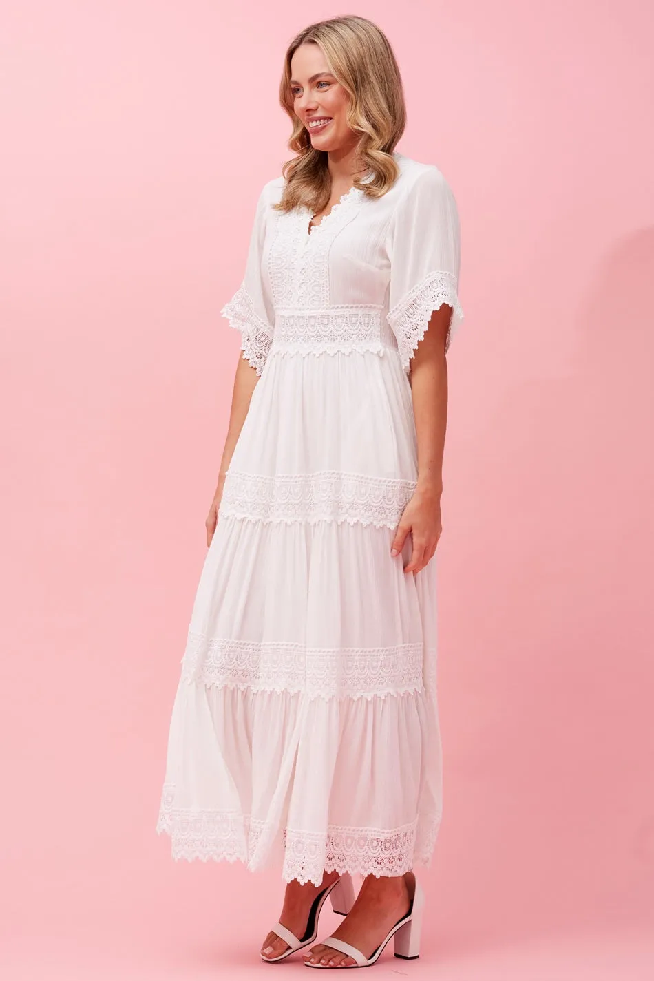 BYRON LACE TRIM MAXI DRESS