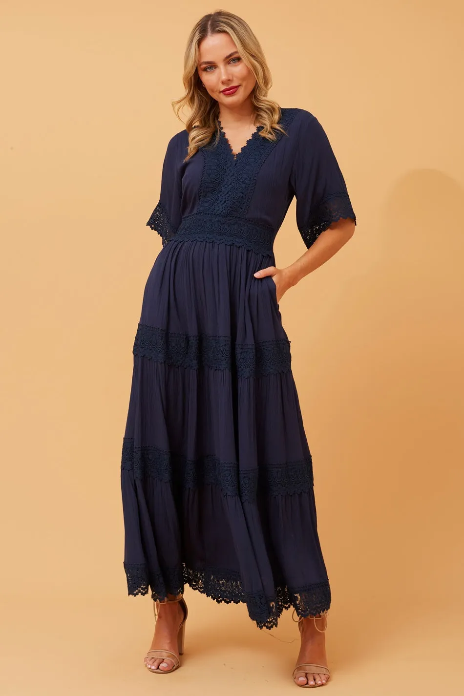 BYRON LACE TRIM MAXI DRESS