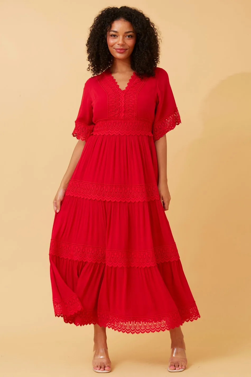 BYRON LACE TRIM MAXI DRESS