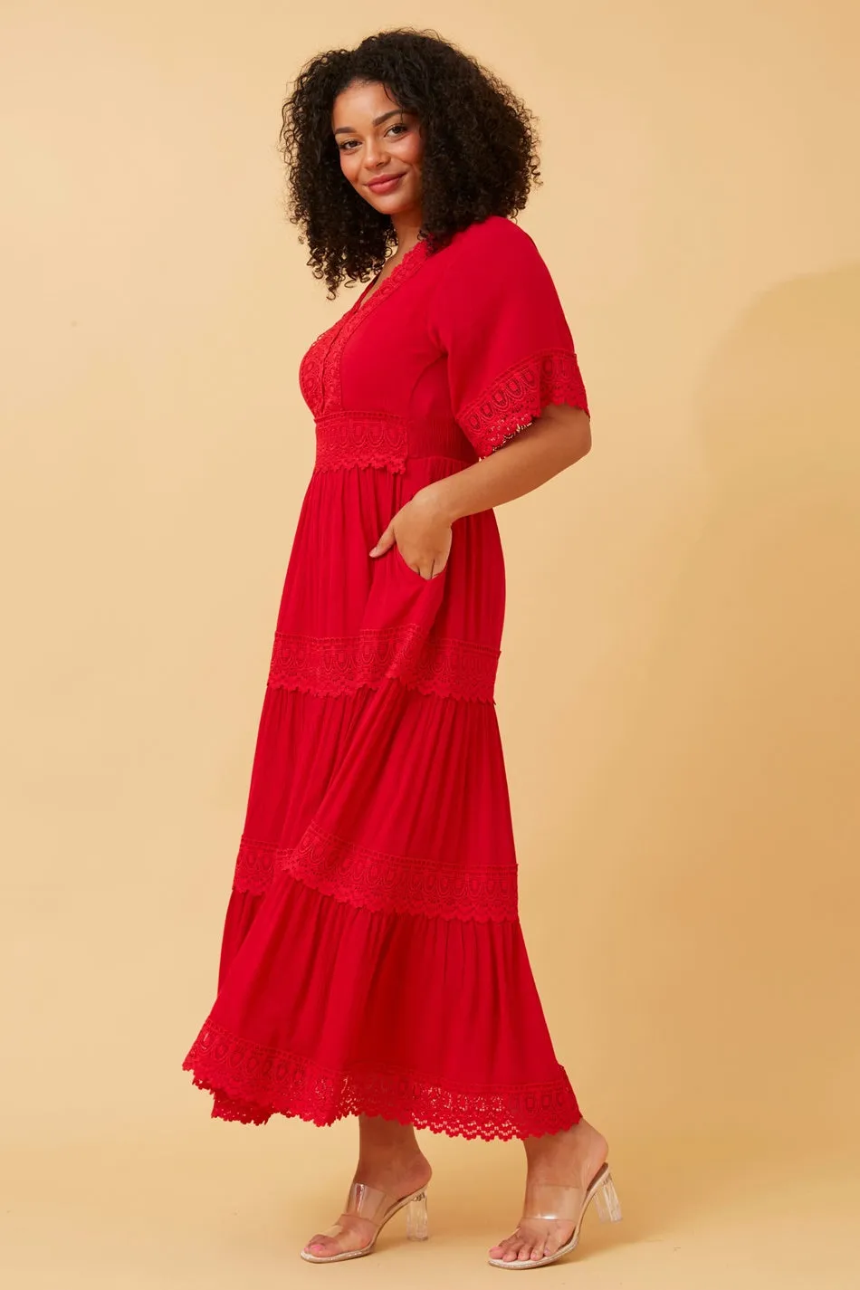 BYRON LACE TRIM MAXI DRESS