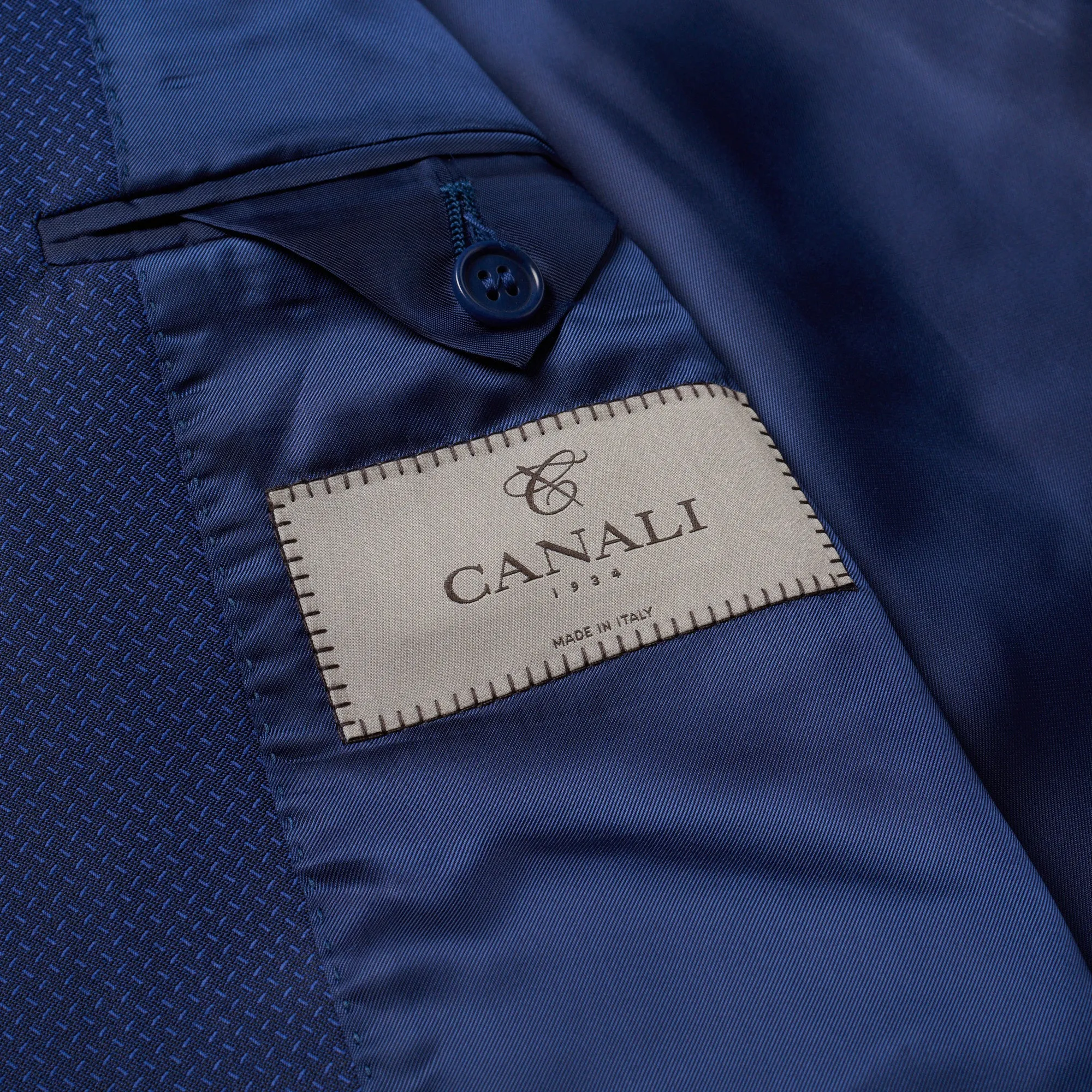 CANALI 1934 Blue Jacquard Wool Suit EU 50 NEW US 40 Regular Slim Fit Cut