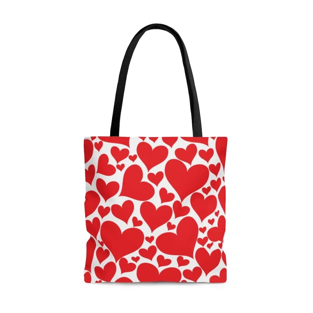 Canvas Tote Bag / Love Red Hearts - B174269