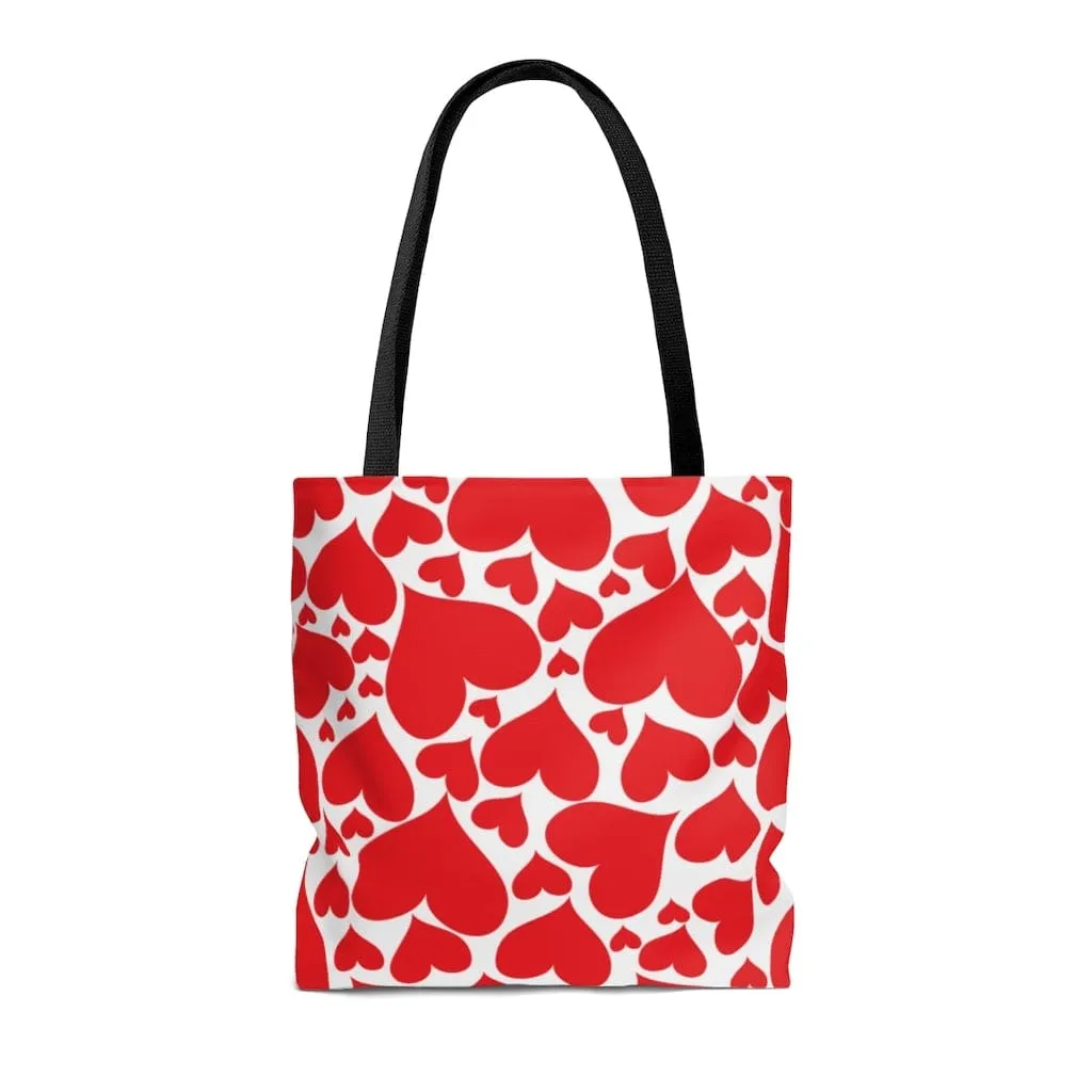 Canvas Tote Bag / Love Red Hearts - B174269