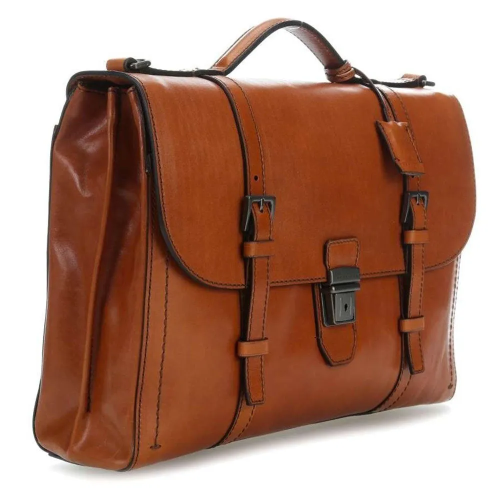 Cartella con Pattina THE BRIDGE in Pelle color Cognac linea Byron