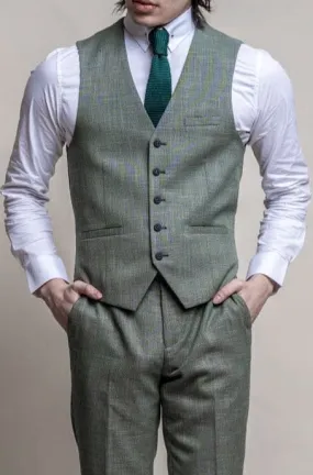 Cavani Miami Men's Sage Green Waistcoat