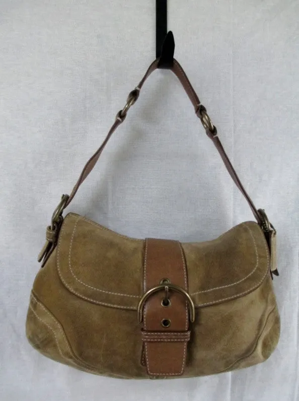 COACH 9688 SOHO Leather Hobo Handbag Satchel Purse Shoulder Bag BROWN Suede