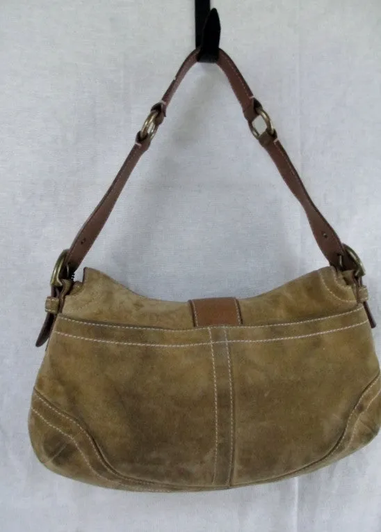 COACH 9688 SOHO Leather Hobo Handbag Satchel Purse Shoulder Bag BROWN Suede