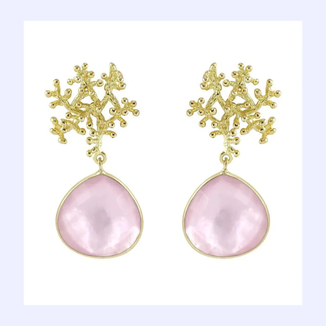 Coral-Inspired Rose Quartz Earrings