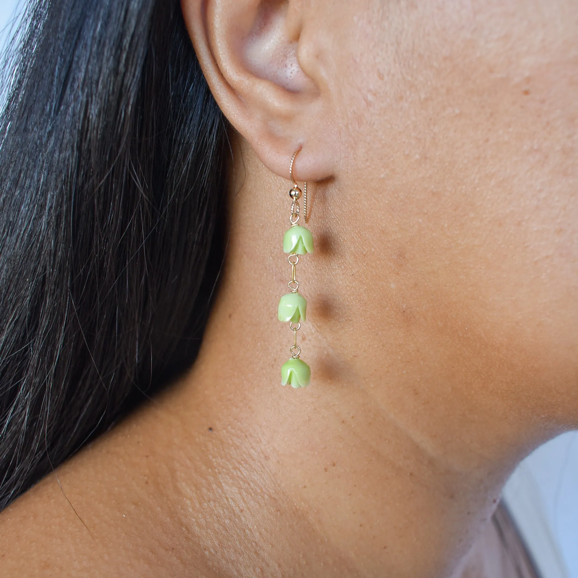 Dangling Three Paperclip Link Pakalana Earrings