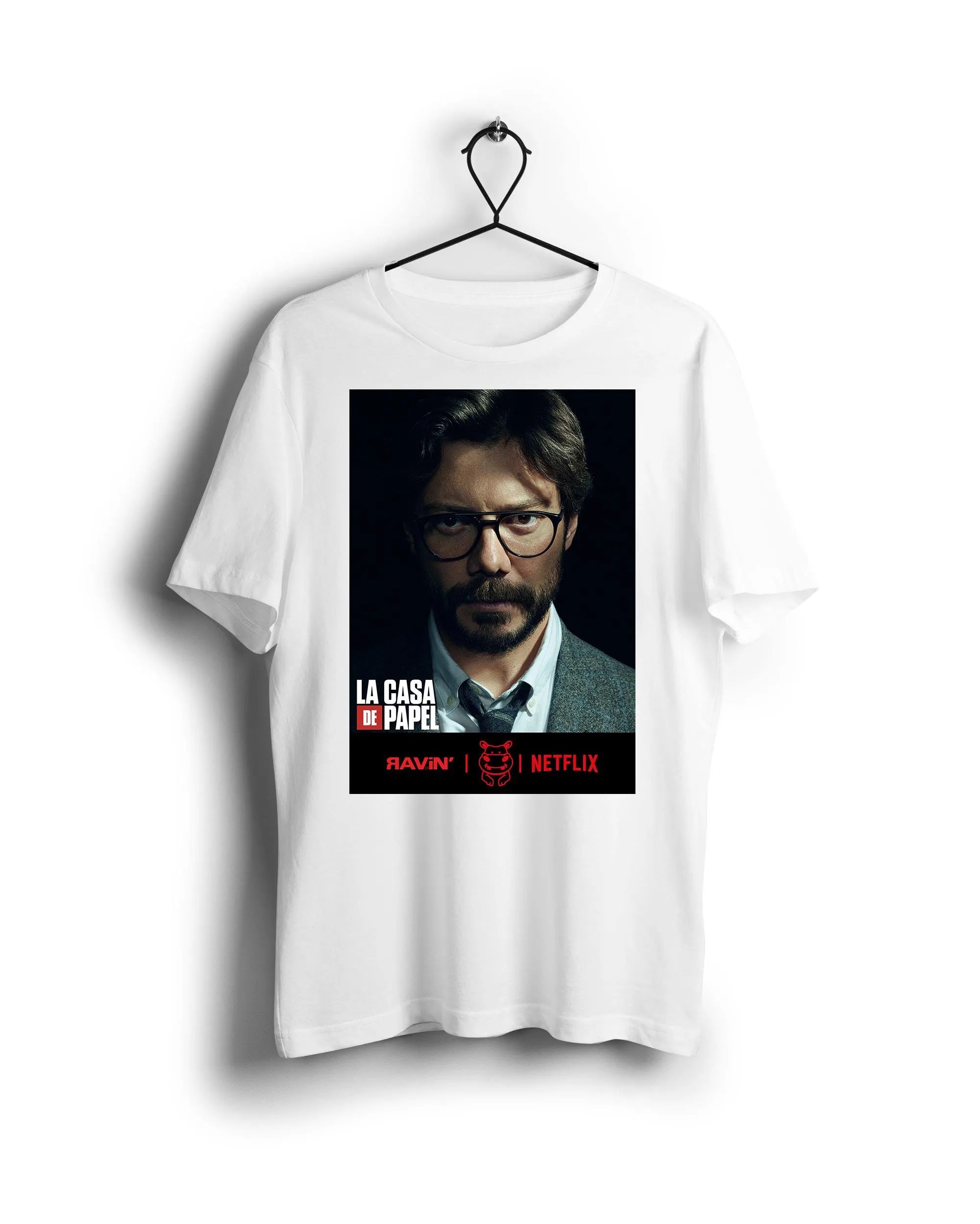 El Professor La Casa De Papel X Ravin X Hippo - Digital Graphics Basic T-shirt White