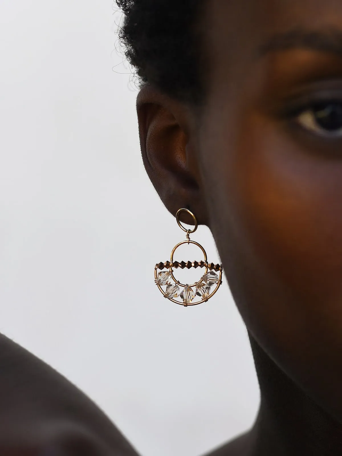 Gold Olakira Half Moon Earrings