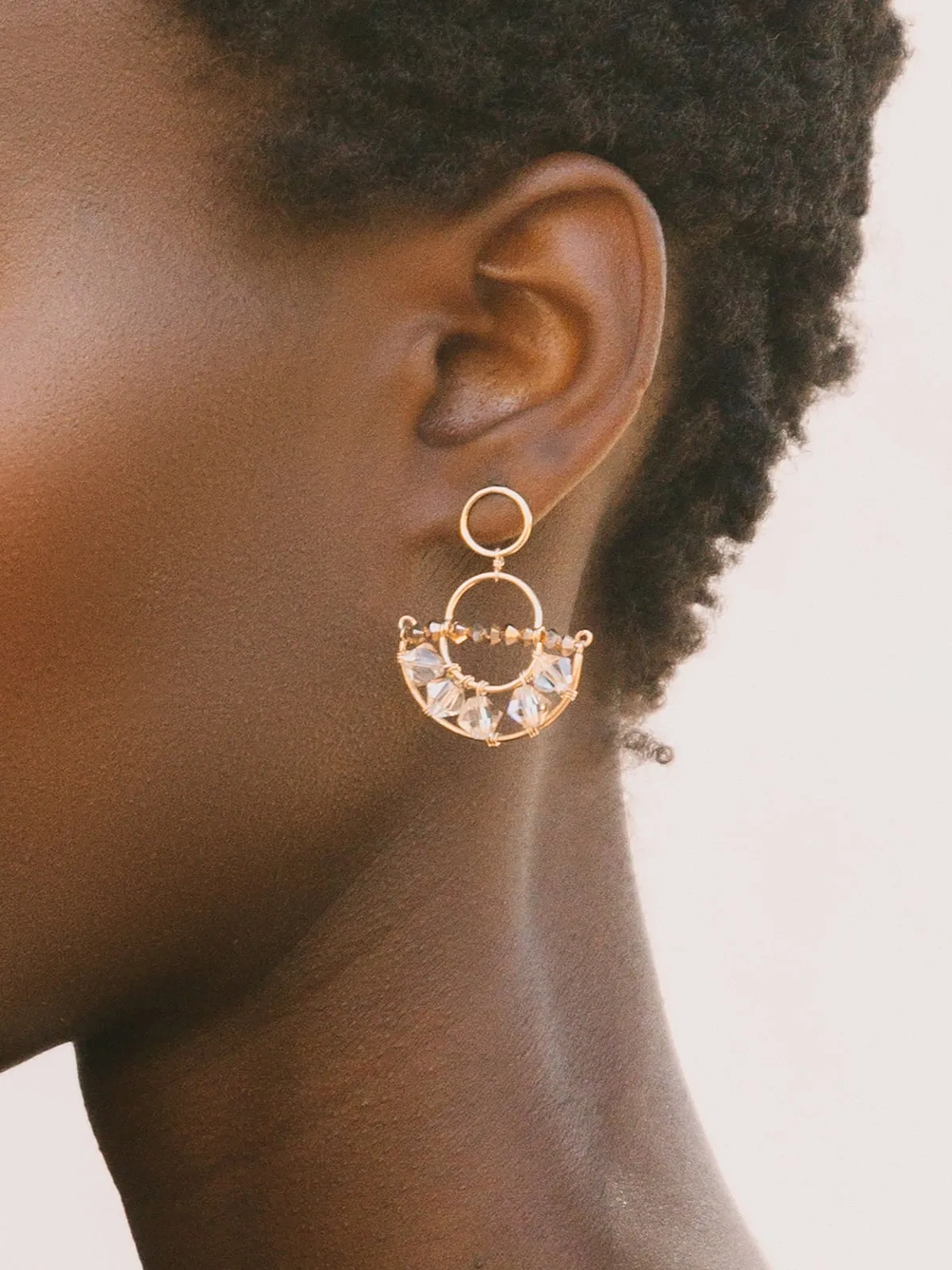 Gold Olakira Half Moon Earrings