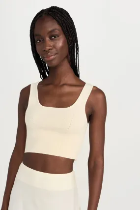 ILIA STRETCH CROP TOP IN CREAM