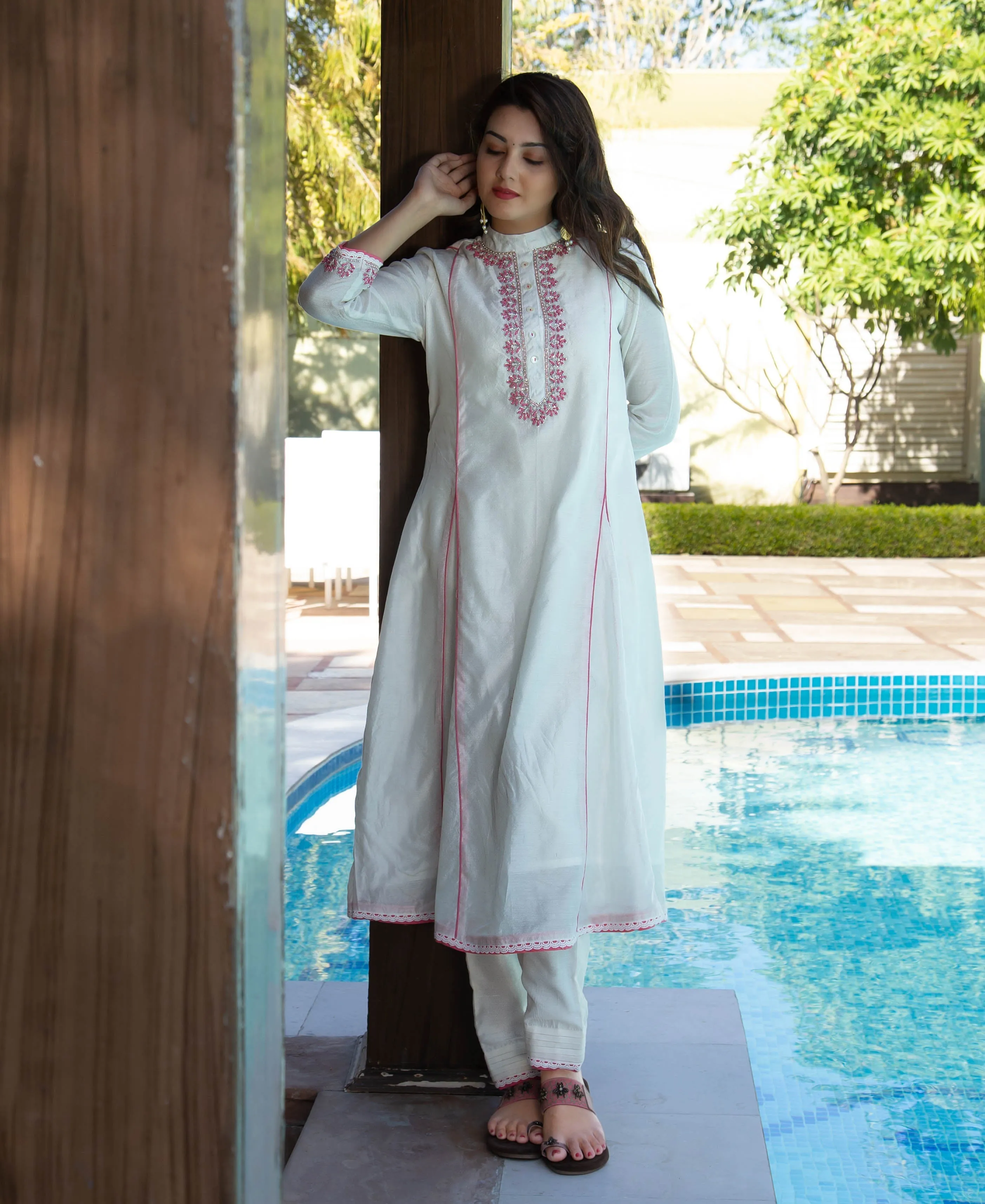 Isha Hand Embroidered A-Line Kurta