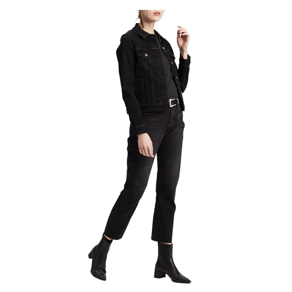 Jeans Donna Levi's 501 Crop Nero